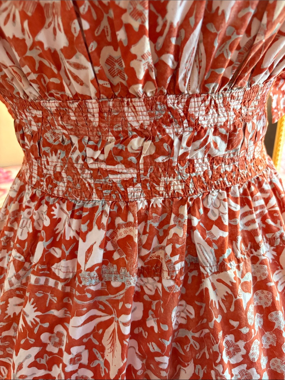 Ulla Johnson Kiri Dress in Orange Blossom Printed Mini Dress - Picture 9 of 9